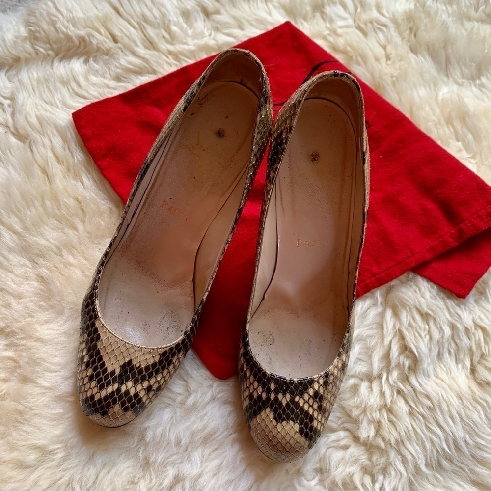 Christian Louboutin Python Snake Leather Ron Ron … - image 3